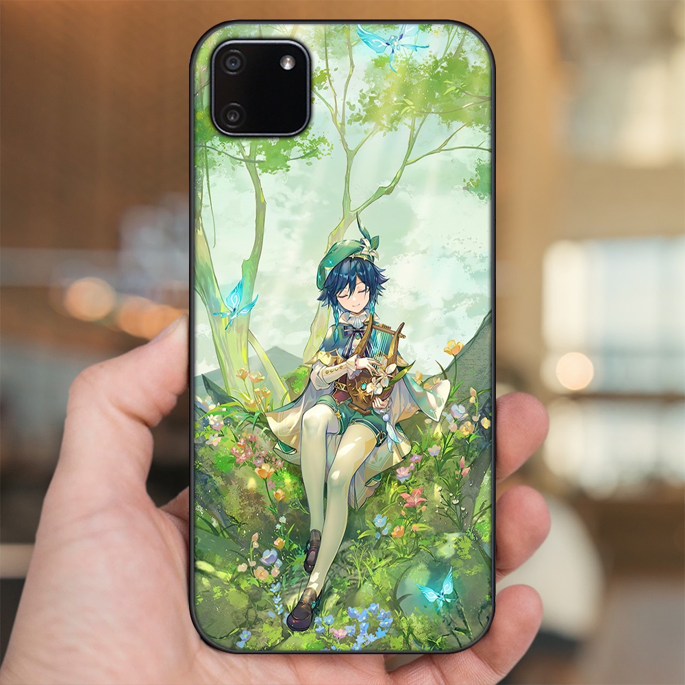 Ốp lưng Realme C11 2020 viền đen in hình Venti Genshin Impact