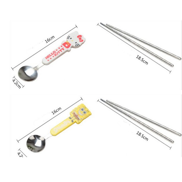 Bộ Muỗng Đũa Hình Hello Kitty Xinh Xắn Tiện Dụng