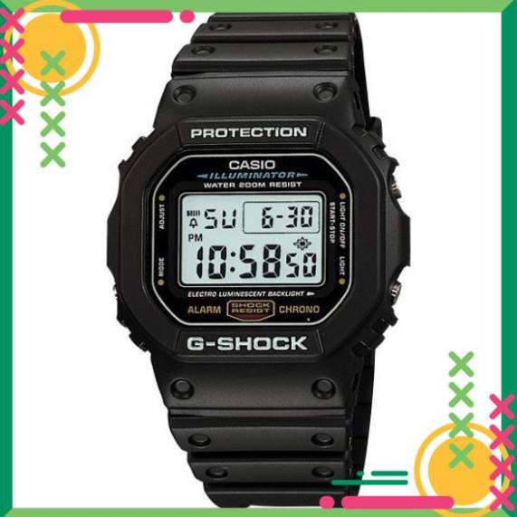 [ĐẸP. ĐỘC. GIÁ RẺ] Đồng hồ nam Casio G-SHOCK DW-5600E-1VDF  Dây cao su mặt kính chống nước hiện thị ANALOG chính hãng