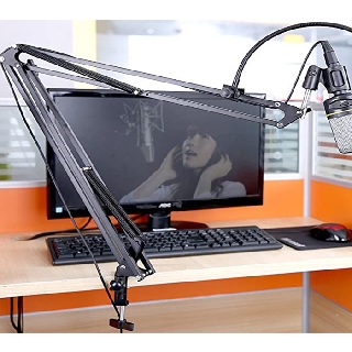Giá đỡ mic thu âm - chân kẹp bàn microphone