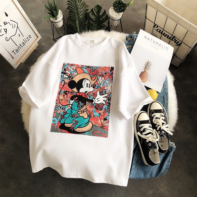 [12] Áo thun đẹp⚜️FREESHIP⚜️ Áo thun nữ unisex hình MICKEY Áo thun nu quang chau | BigBuy360 - bigbuy360.vn