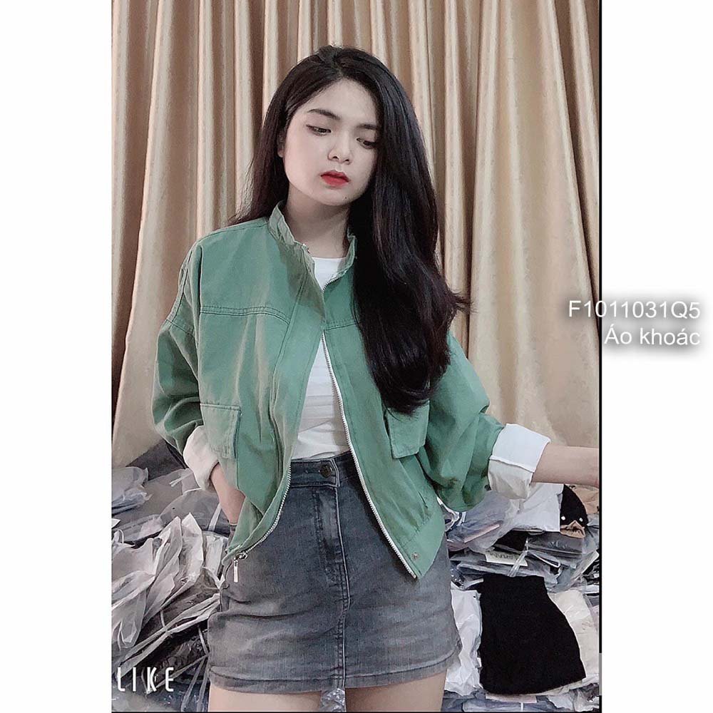 Áo khoác kaki cổ trụ phối túi hai bên tay dài! | BigBuy360 - bigbuy360.vn