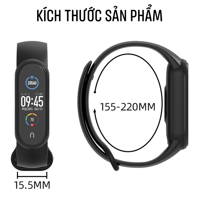 Dây đeo silicone CHÍNH HÃNG MIJOBS cho MIBAND 5/6/7