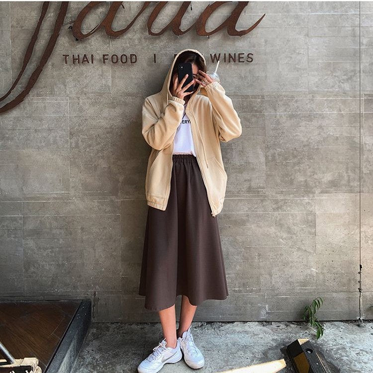 Chân váy thun, chân váy dài lưng thun hàng Quảng Châu Freeszie | BigBuy360 - bigbuy360.vn