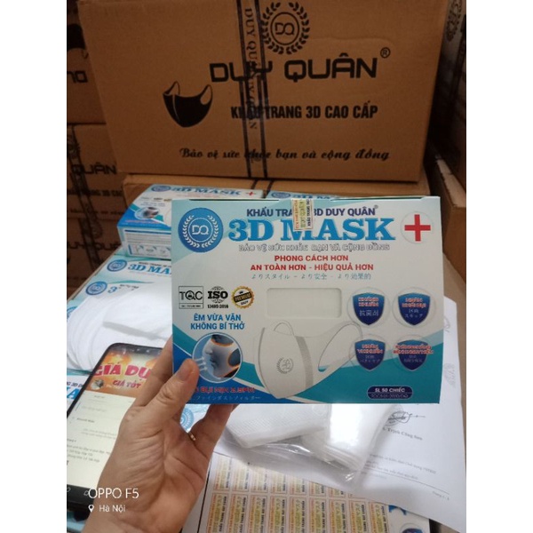 (3d mask) Hộp khẩu trang 3d mask chính hãng Duy Quân trắng 50 cái