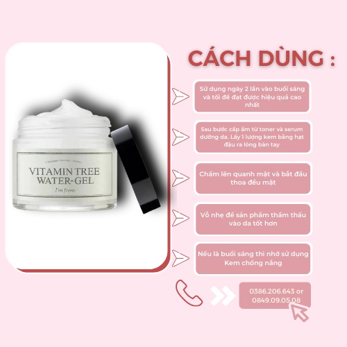 Kem Dưỡng Ẩm Cho Da Dầu Mụn Vitamin Tree Water-Gel 75ml KD1034