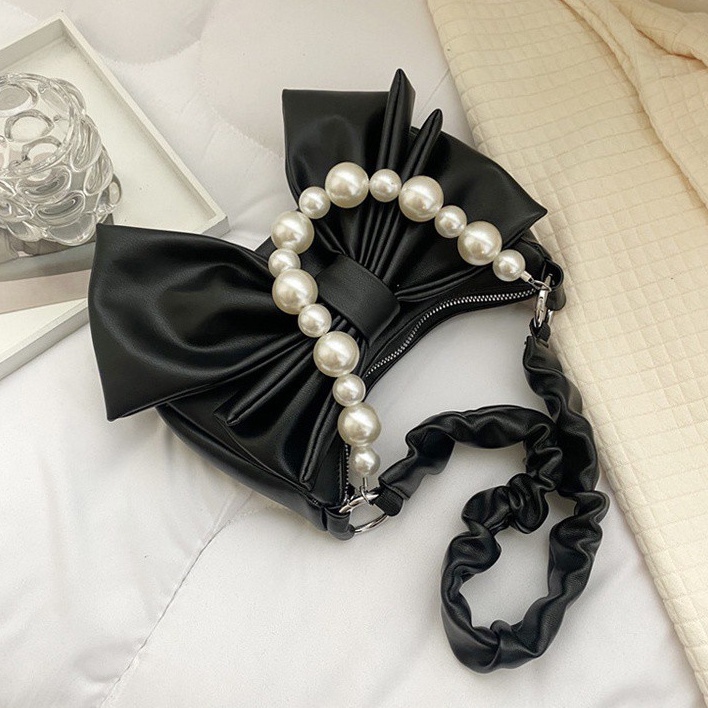 Túi Kẹp Nách Linh Store Túi Đeo Vai Thời Trang Kẹp Nách Dây Xích Nơ Ngọc Da Bánh Bèo Cao Cấp