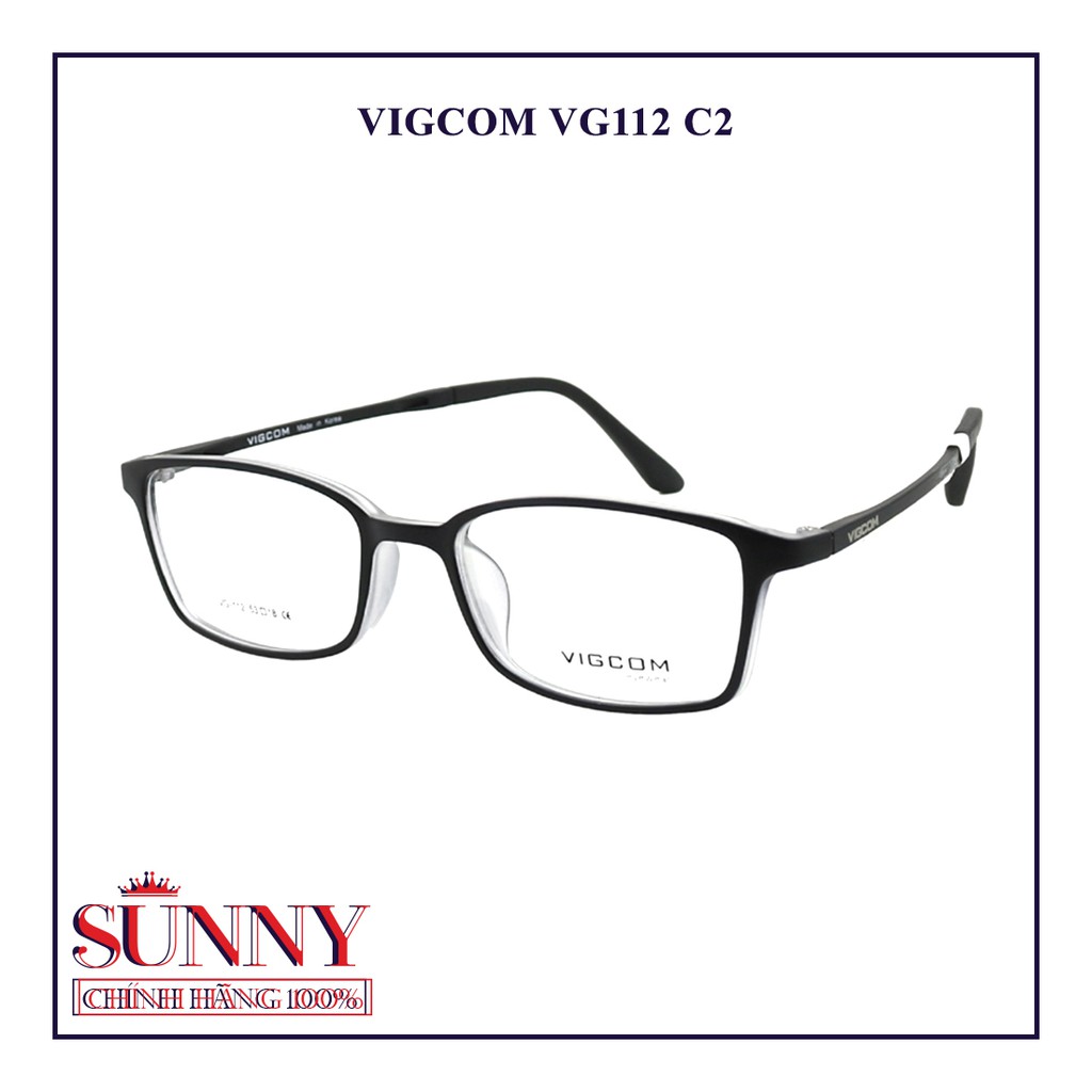 Gọng kính Vigcom VG112 (P2)  - sp chính hãng, bảo hành toàn quốc, có kem tem chống hàng giả do bộ công an cấp