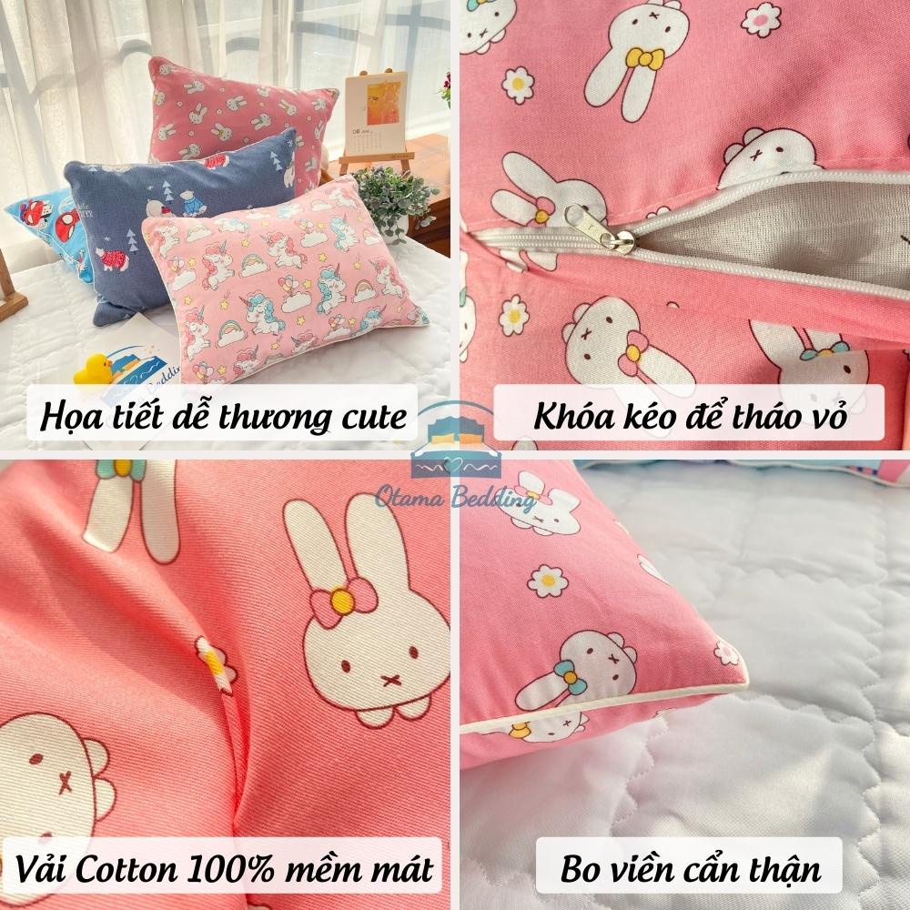 Gối nằm cho bé bằng cotton mềm mại kích thước 30x50 cm, Gối nằm trẻ em, Gối nằm cho trẻ sơ sinh - Otama Bedding