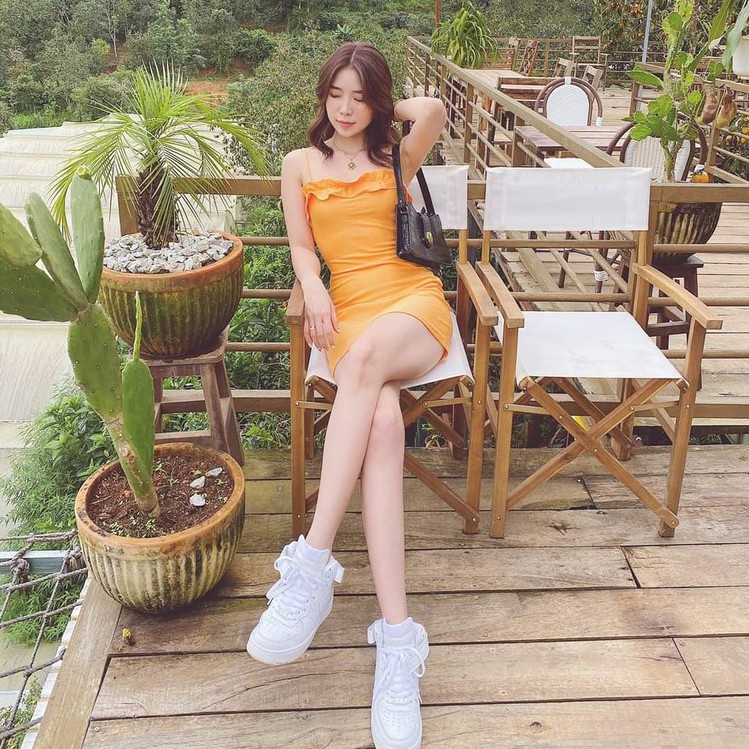 Đầm thun dây cam Aza Dress Gem Clothing SP060309