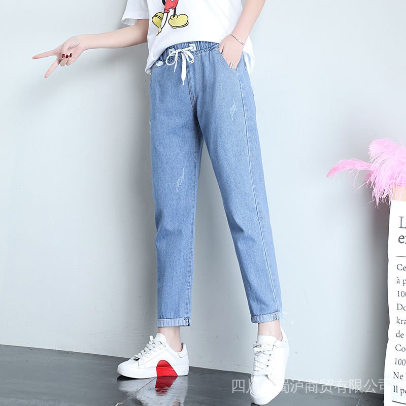 Quần Jean Ống Rộng Dáng Suông 14-Leg 16-13 Tuổi Thời Trang Hàn Quốc Cho Bé Gái
