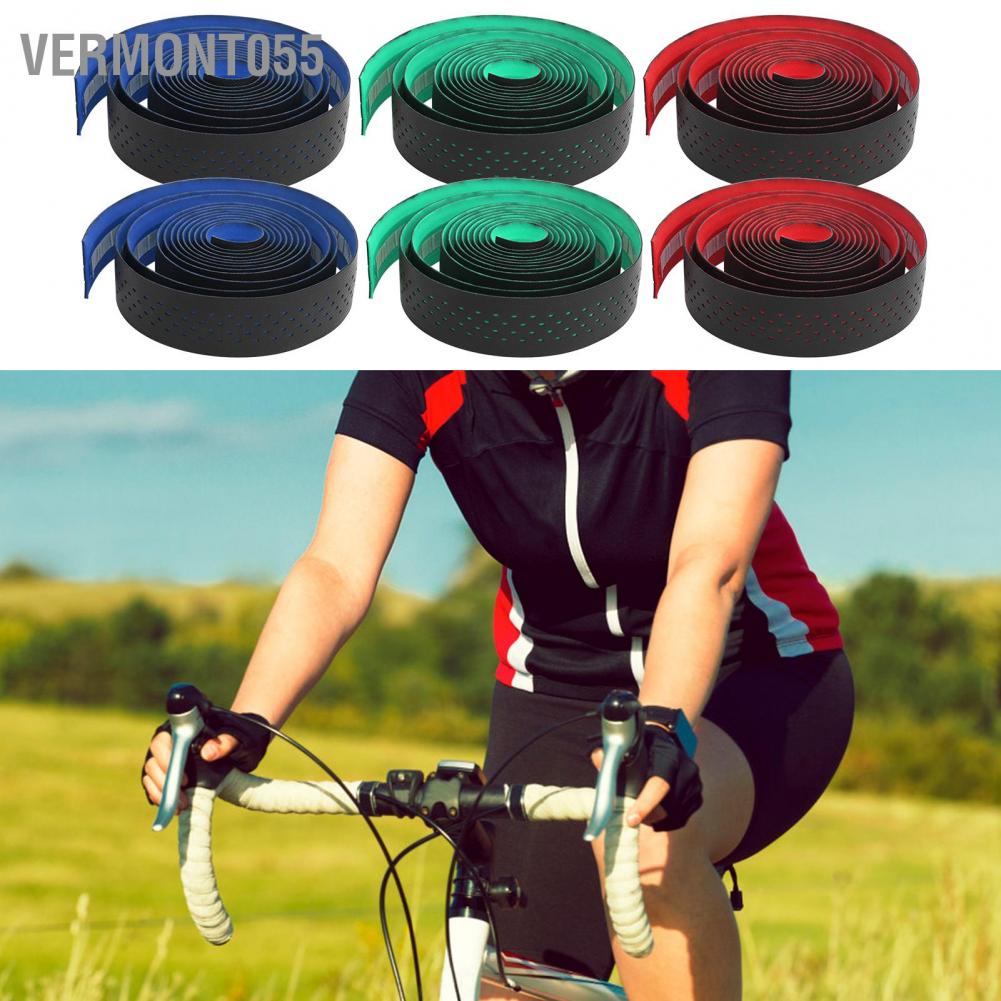 Vermont055 Punching Style 1Pair Road Bike Handlebar Tapes Non‑Slip Bicycle Handle Bar Wrap Belt