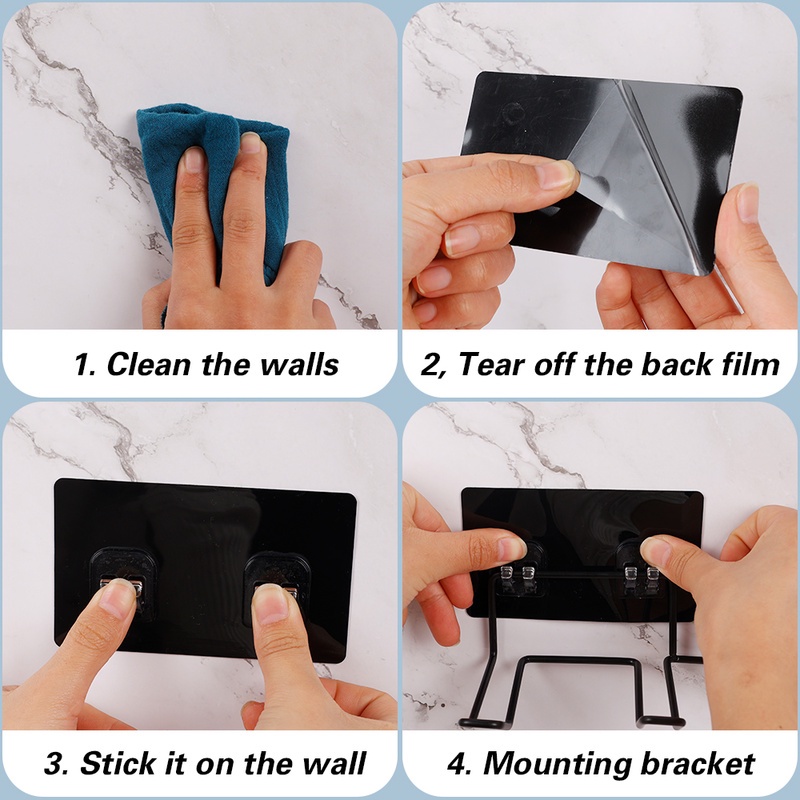 Móc Treo Máy Sấy Tóc Tự Dính Bằng Thép Không Gỉ Chống Nước Đa Năng Tiện Dụng