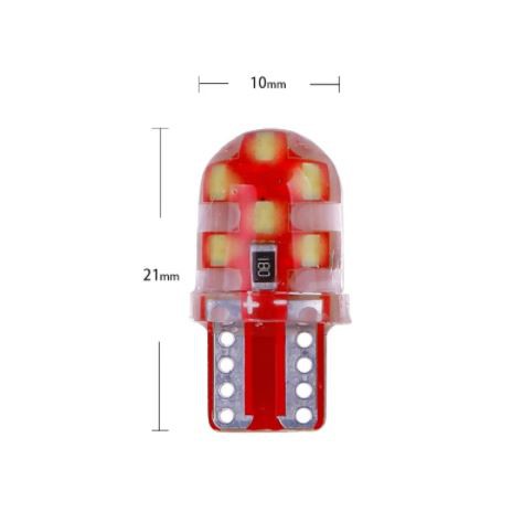 (T10-12smd-ceramic-silicone) 1 bóng đèn T10 LED xi nhan demi xe máy ô tô