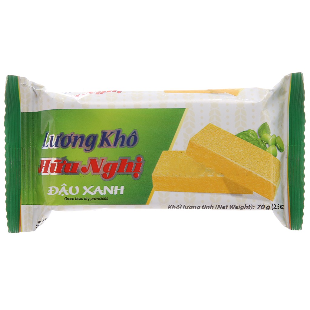 Combo 10 Gói Lương Khô Cao Cấp Hữu Nghị 70G Hương Đậu Xanh