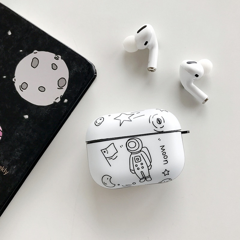 Vỏ Bảo Vệ Hộp Sạc Tai Nghe Không Dây Mềm Hình Phi Hành Gia / Tàu Không Gian Cho Airpods 3 2 1