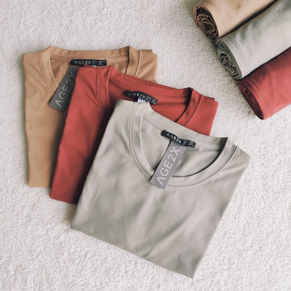 Đỏ Gạch Màu Áo Thun Trơn AGE2X chính hãng hàng VNXH