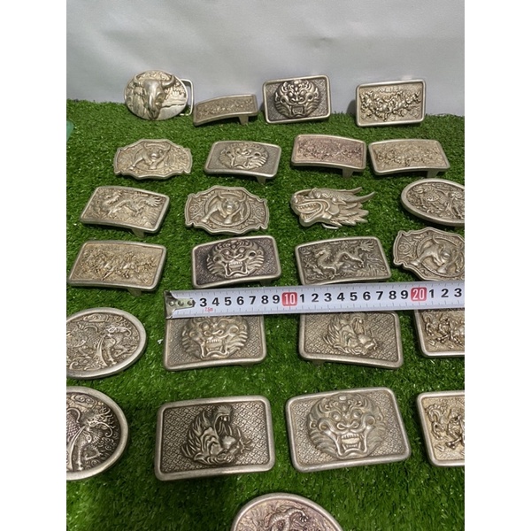 Mặt thắt lưng bằng đồng mạ bạc dày