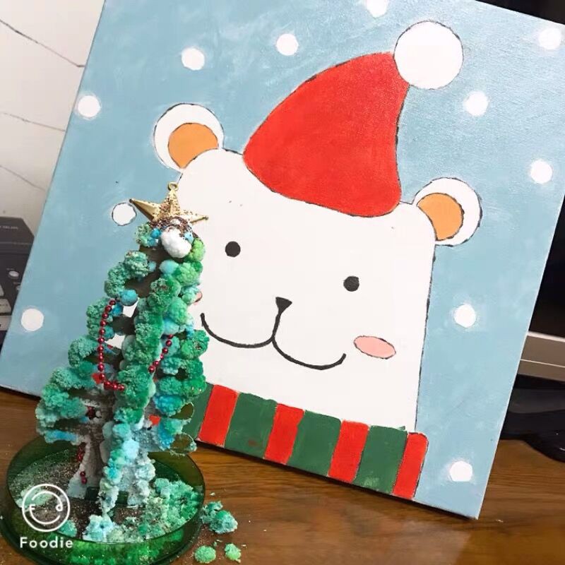 Bộ tranh số hóa tô màu theo số Myart Tranh hoạt hình Giáng sinh cute ngộ nghĩnh cho trẻ từ 6 tuổi
