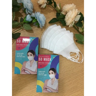 Hộp 10 cái khẩu trang 5d mask famapro quai thun, khẩu trang 5d ôm sát - ảnh sản phẩm 2