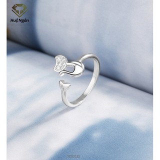 Nhẫn bạc Ý 925 Bạc xinh- Mèo xinh cát tường YCXJ035