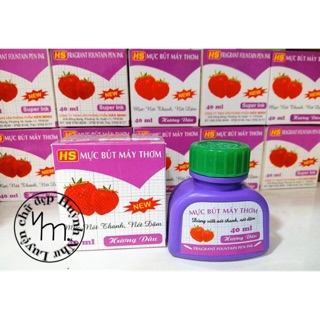🍁 Mực bút máy hương dâu màu tím lọ 40ml