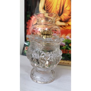 Đèn thắp dầu lưu ly hoa sen 039