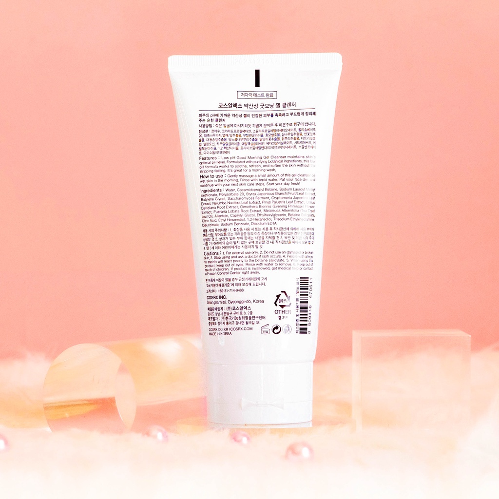 Sữa Rửa Mặt COSRX Low pH Good Morning Gel Cleanser 150ml, Gel rửa mặt chiết xuất trà xanh độ PH thấp