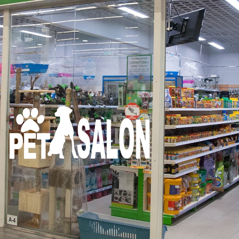 Miếng Dán Tường Vinyl Hình Chó Mèo Trang Trí Cửa Hàng Salon