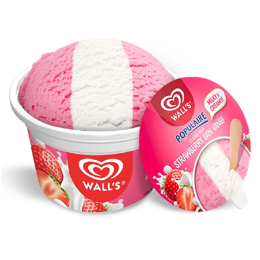 Kem ly Wall's cup 90ml vị Socola/Vani/Dâu/Socola chip