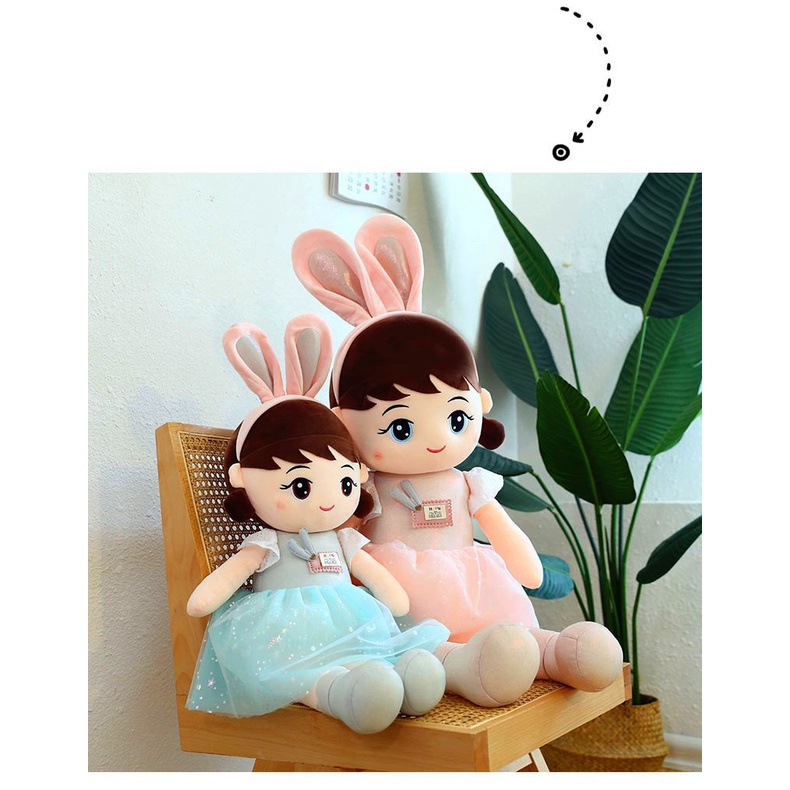 Gấu Bông Búp Bê Váy Nhũ Tai Thỏ Nhồi Bông Cao Cấp Hàng Chất Lượng Nhiều size