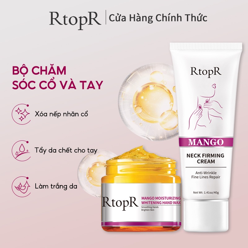 RtopR Combo dưỡng ẩm xoài：Sáp làm trắng da tay 50g + Kem làm săn chắc cổ 40g