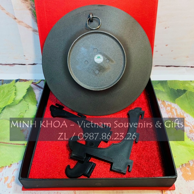 Đĩa Đồng Đỏ Trạm Nổi Hình Khuê Văn Các, Hồ Gươm 18 Cm