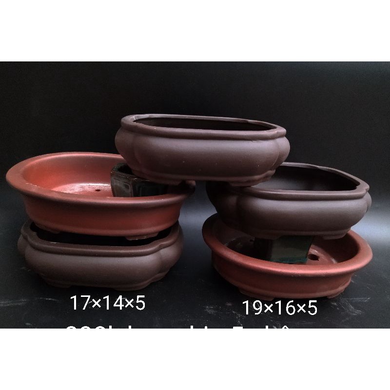 bộ 5 chậu gốm đất nung
