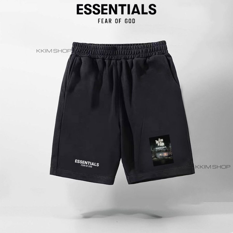 QUẦN SHORT ESSENTIALS Fear of God Nam Nữ, quần đùi thun unisex form rộng thể thao, lửng cộc ngắn mặc nhà KKIMSHOP