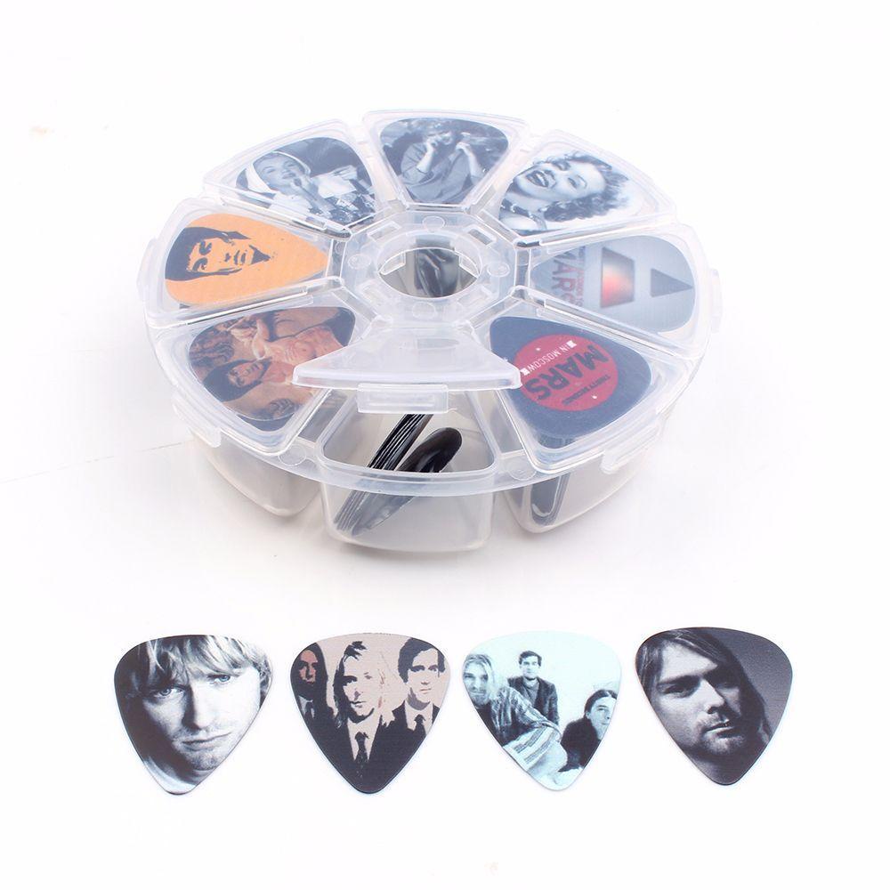 Bộ 50 Miếng Gảy Đàn Guitar Trong Suốt Kèm Hộp Đựng Họa Tiết Hoạt Hình