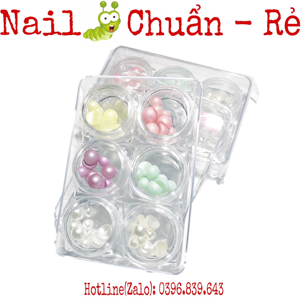 SET HẠT TRAI NỬA  ÔM PHOM MIX MÀU TRANG TRÍ MÓNG - NAIL