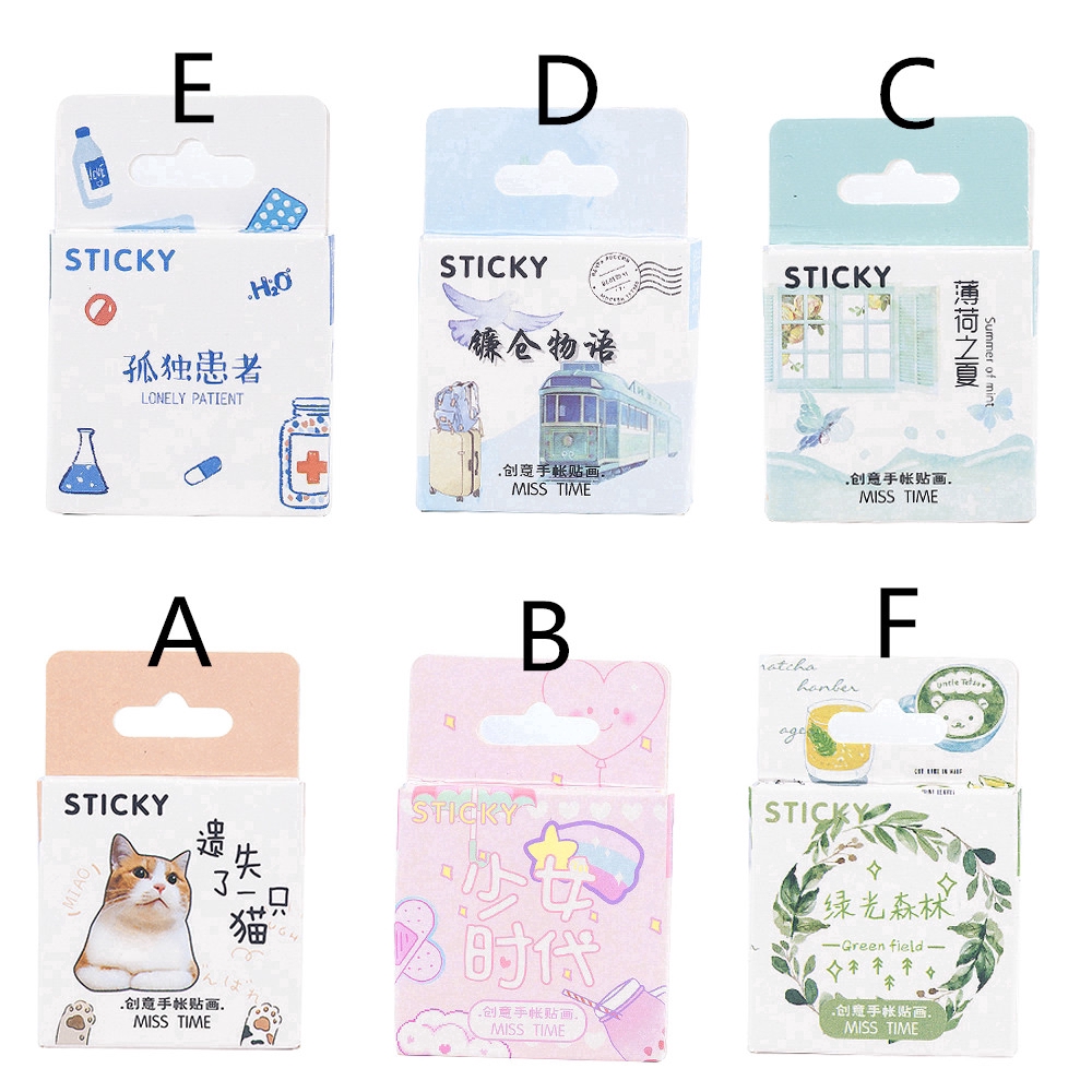 Bộ 46 nhãn dán trang trí sổ tay họa tiết đáng yêu DIY