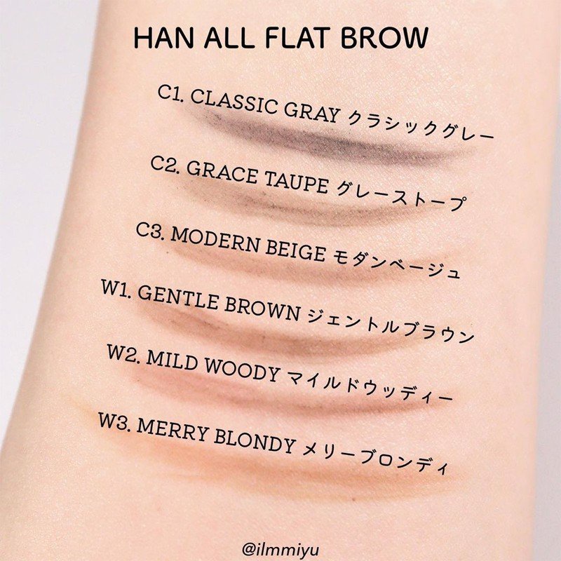 [Rom&nd] Chì kẻ mày ngang cho chân mày sắc nét, lâu trôi Hàn Quốc Romand Han All Flat Brow - Han All Line 0.17g