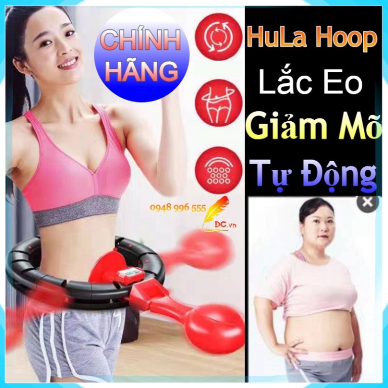 Vòng Lắc Eo Giảm Mỡ Tự Động Nhập Khẩu - Chính Hãng HuLa Hoop Chỉnh Cân Nặng Vòng Eo - Đồng Hồ Điện Tử