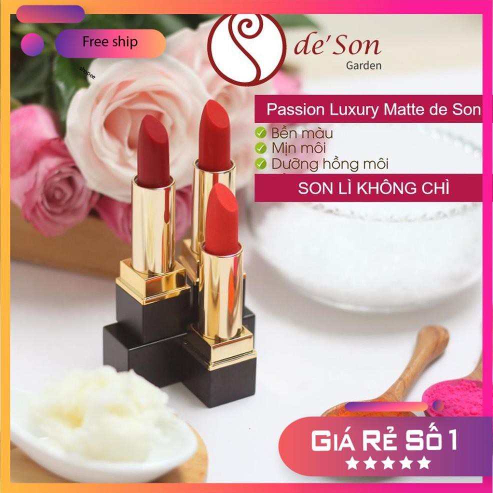 HGHG911 [Bb128] Son Thỏi Lì Handmade Passion Luxury Matte De' Son Garden Lipstick Không Chì Siêu Lì 5g