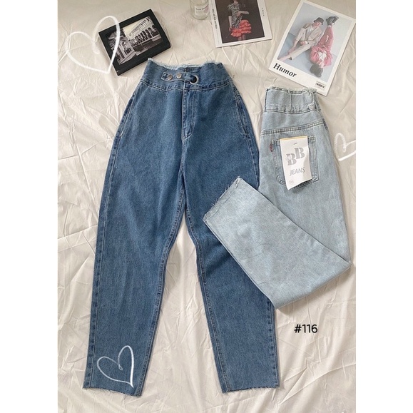 QUẦN BAGGY JEANS LƯNG THUN NỊCH KIỂU BIGSIZE✈️FREESHIP Quần Jeans Nữ lưng Kiểu Bigsize Size lớn Ms 116