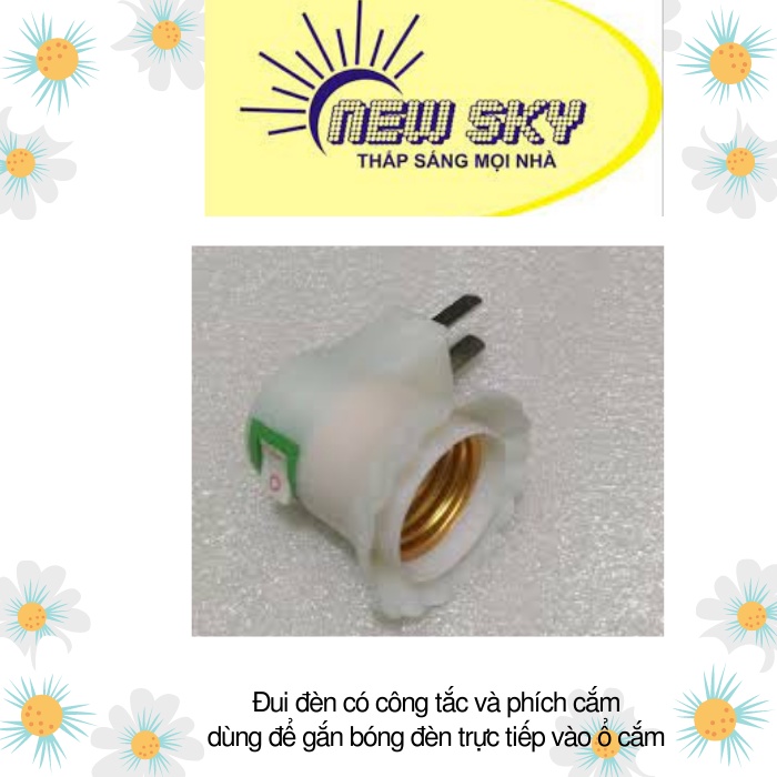 Đui đèn có công tắc và phích cắm dùng để gắn bóng đèn trực tiếp vào ổ cắm
