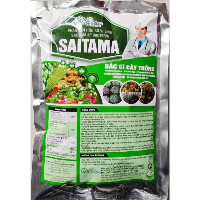 Phân Bón Hữu Cơ Vi Sinh SAITAMA - Bác Sĩ Cây Trồng - 1kg