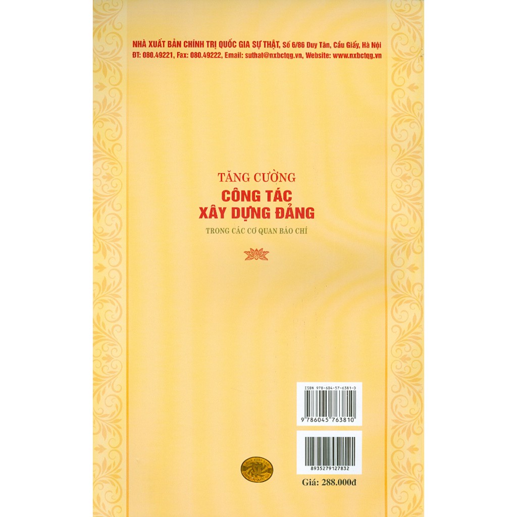 Sách - Tăng Cường Công Tác Xây Dựng Đảng Trong Các Cơ Quan Báo Chí | BigBuy360 - bigbuy360.vn