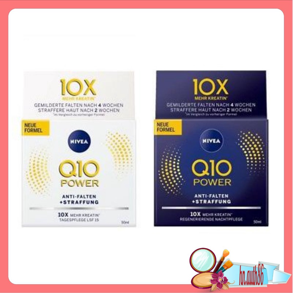 Kem dưỡng ẩm Q10 Nivea /Bộ Kem Dưỡng Da Nivea Ngày, Đêm Q10 Plus Anti-Falten Chống Nhăn Hàng Đức mẫu