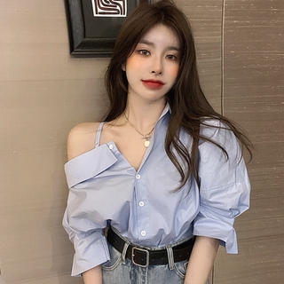 【Ready Stock】 Sexy Temperature Strapless Shirt Careful Design Retro Style Female Shirt Women Shirt Austrian Austrian Shirt Shirts Shirt Shirt Shirt Shirt Sleeve Shirt Top Shirt Top Shirt Girl sexy korean style