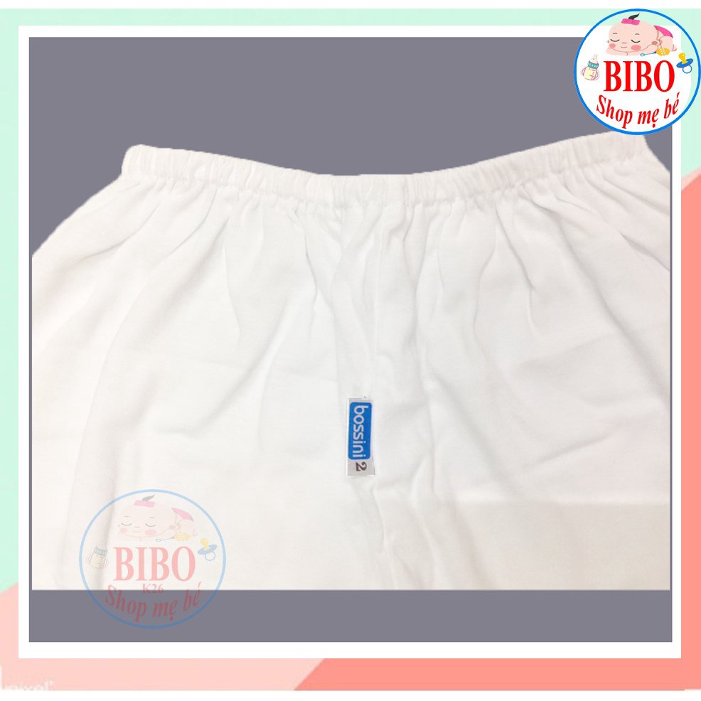 (Chất đẹp)Combo 5 Quần Đùi Ngắn Trắng Sơ Sinh Chất Vải Cotton Cho Bé Mặc Nhà Hiệu BOSSINI (3-75KG)