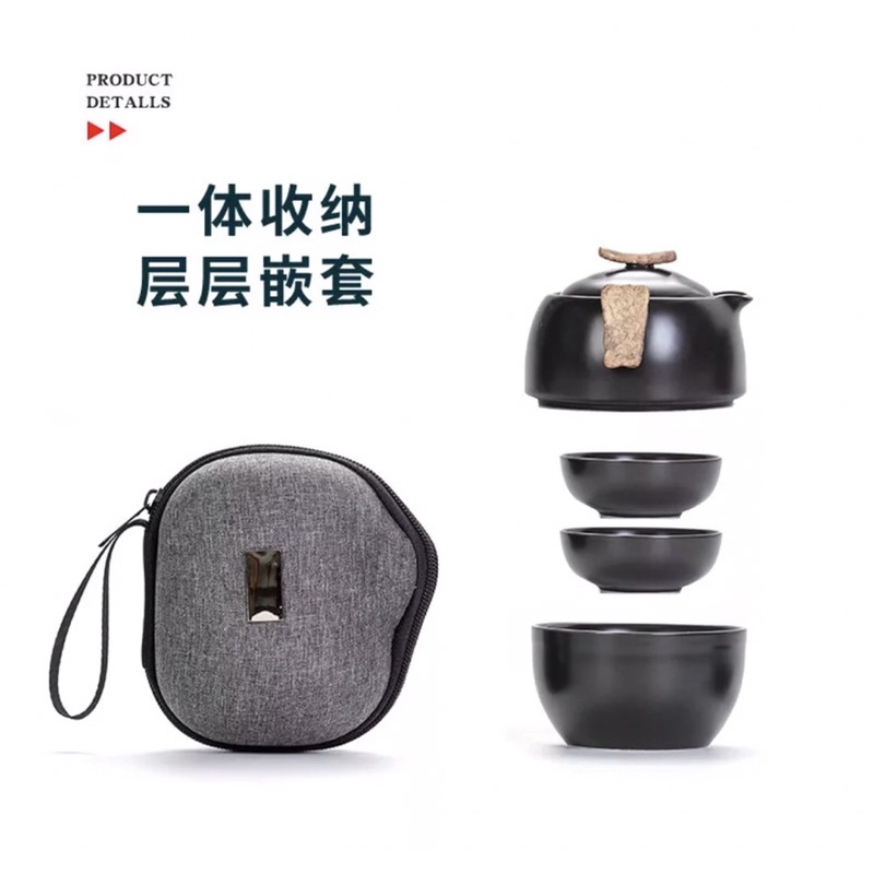 Bộ trà dã ngoại du lịch xếp gọn thành trái táo rất gọn nhẹ xinh xắn