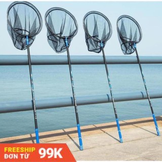 Vợt Cá Carbon Vành Tròn Có thể thu gọn chuyên dụng câu đài vợt cá câu đài